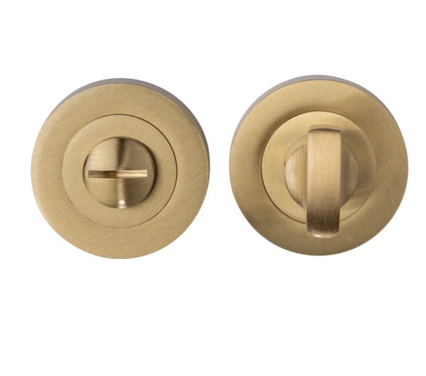 Bathroom Turn & Release, Satin Brass