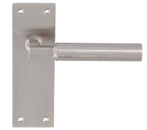 Amiata Door Handles On Slim Backplate, Satin Nickel (Sold In Pairs)