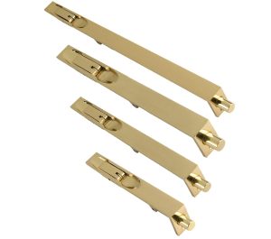 Lever Action Flush Bolt (Various Sizes), Polished Brass