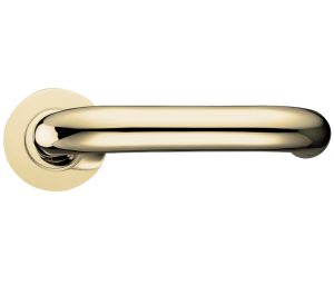 Zoo Hardware Fulton & Bray Rtd Lever On Round Rose, Polished Brass (Sold In Pairs)