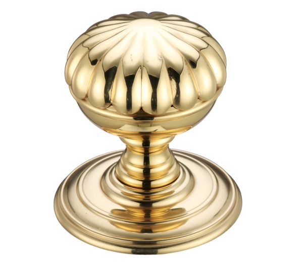 Zoo Hardware Fulton & Bray Flower Mortice Door Knobs, Polished Brass (Sold In Pairs)