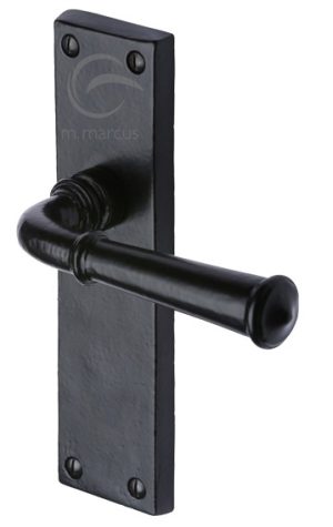 Mm Marcus Ashfield Door Handles, Smooth Black Iron (Sold In Pairs)