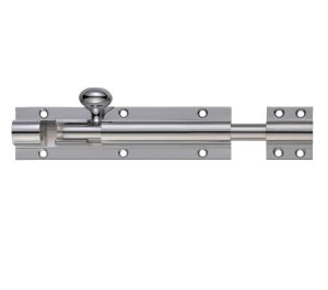 Zoo Hardware Fulton & Bray Architectural Barrel Bolt (4, 6, 8, 12, 18 Or 24 Inch), Satin Chrome