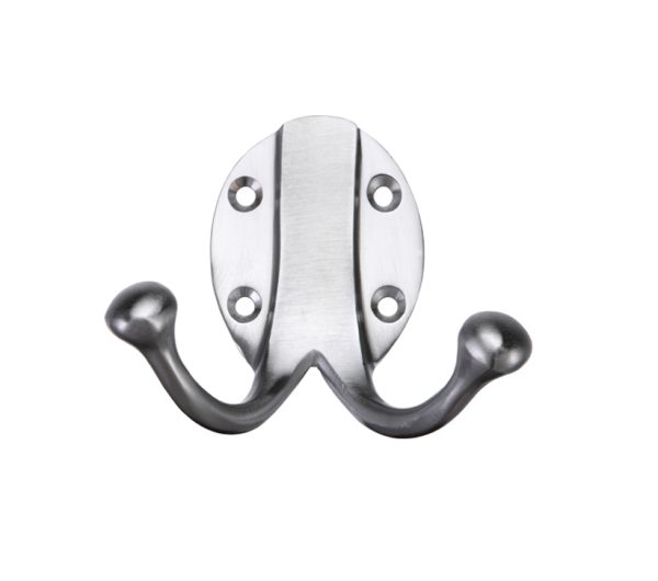 Zoo Hardware Fulton & Bray Double Robe Hook, Satin Chrome -