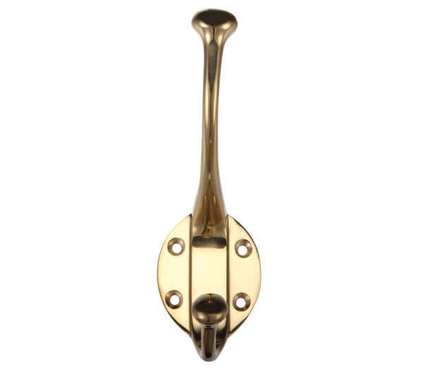 Zoo Hardware Fulton & Bray Hat & Coat Hook, Polished Brass - Fb72