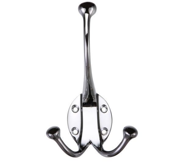 Zoo Hardware Fulton & Bray Double Hat & Coat Hook, Polished Chrome -