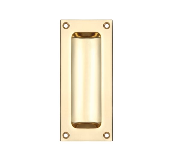 Zoo Hardware Fulton & Bray Rectangular Flush Pull, Polished Brass