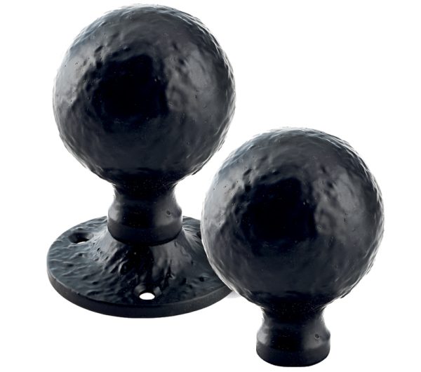 Zoo Hardware Foxcote Foundries Ball Rim Knob, Black Antique (Sold In Pairs)