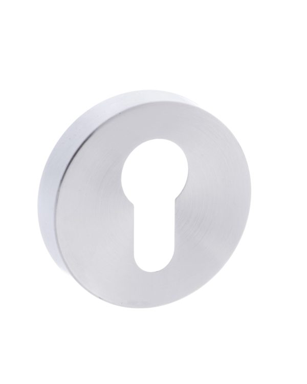 Forme Euro Escutcheons on Minimal Round Rose - Satin Chrome