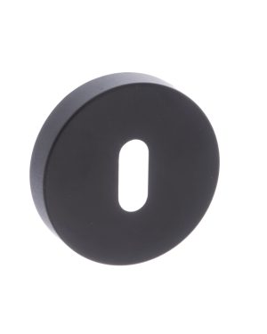 CleanTouch Anti-Bac Key Escutcheons on Minimal Round Rose - Matt Black