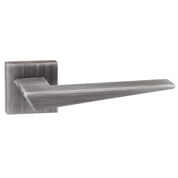 Forme Naxos Lever Door Handle on Minimal Square Rose - Urban Graphite