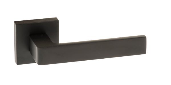 Forme Asti Lever Door Handle on Minimal Square Rose - Matt Black