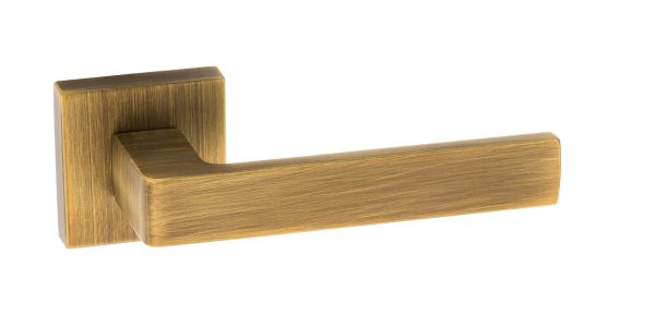 Forme Asti Lever Door Handle on Minimal Square Rose - Yester Bronze