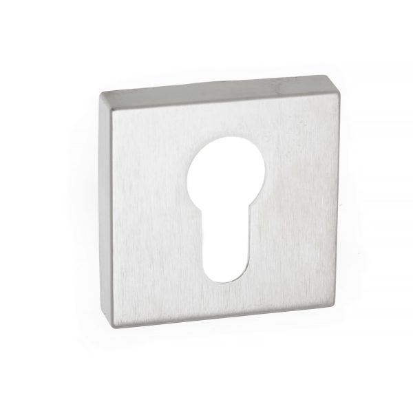 Forme Euro Escutcheons on Minimal Square Rose - Satin Chrome