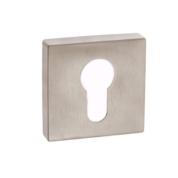 Forme Euro Escutcheons on Minimal Square Rose - Satin Nickel