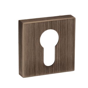 Forme Euro Escutcheons on Minimal Square Rose - Urban Bronze