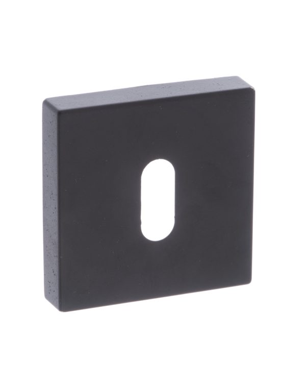 CleanTouch Anti-Bac Key Escutcheons on Minimal Square Rose - Matt Black