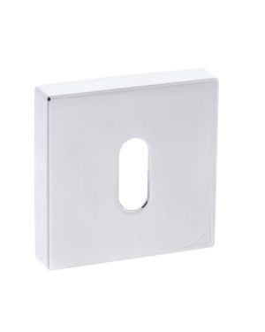 Forme Key Escutcheons on Minimal Square Rose - Polished Chrome