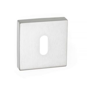 CleanTouch Anti-Bac Key Escutcheons on Minimal Square Rose - Satin Chrome