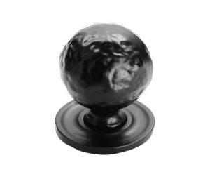 Fingertip Hammered Pattern Cupboard Knob, Black Antique