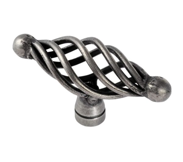 Fingertip Steel Cage Oval Cupboard Knob (32.5Mm Or 40Mm), Antique Steel