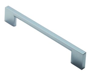 Fingertip Slim D Cabinet Pull Handles (128Mm, 160Mm, 192Mm Or 256Mm C/C), Polished Chrome