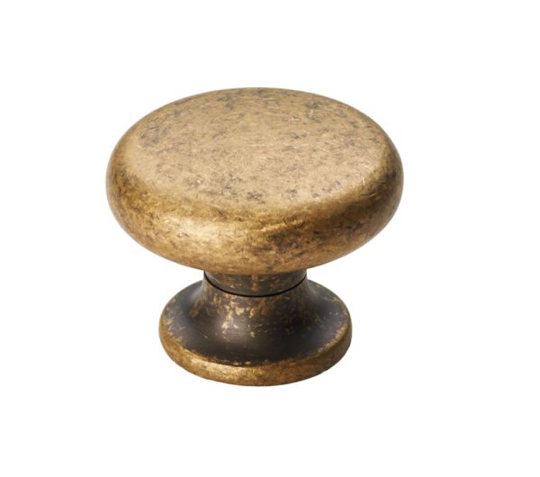 Fingertip Temperance Cupboard Knob, Antique Brass