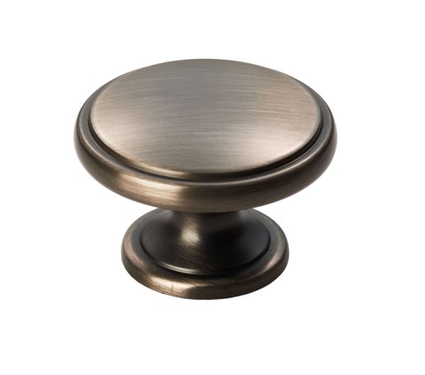 Fingertip Oxford Cupboard Knob, Gun Metal