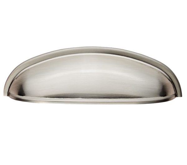 Modern Shaker Cupboard Cup Pull Handle (96Mm C/C), Satin Nickel