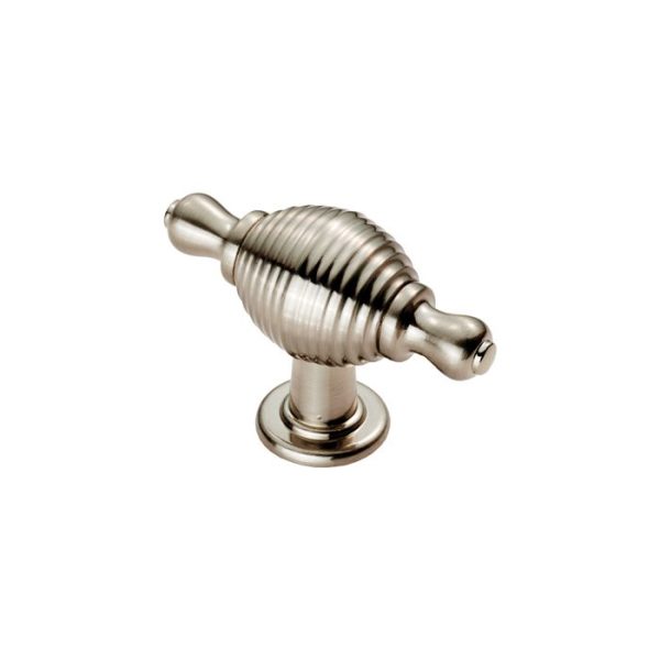 Fingertip FTD600RSN Ftd Reeded Knob With Finial Ends 70 X 26mm Satin Nickel