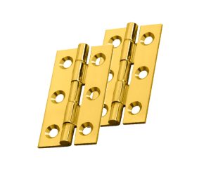 Fingertip Cabinet Hinges (50Mm X 28Mm Or 64Mm X 35Mm), Polished Brass (Sold In Pairs)