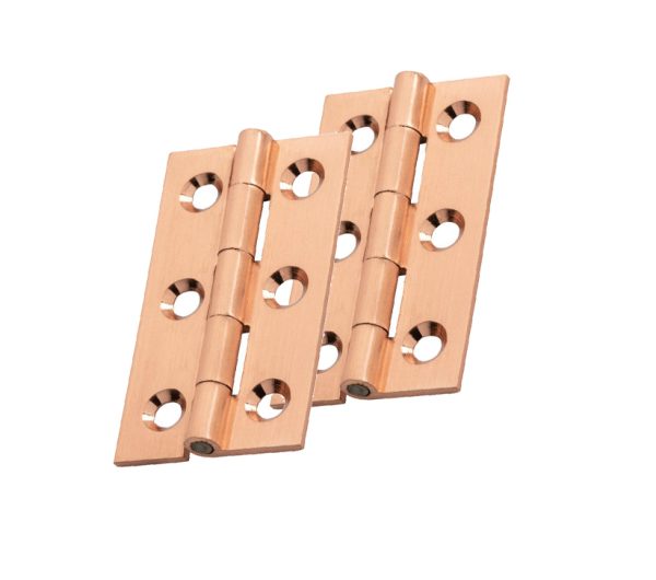 Fingertip Cabinet Hinges (50Mm X 28Mm Or 64Mm X 35Mm), Satin Copper (Sold In Pairs)