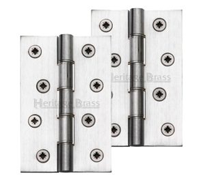 Heritage Brass 4" X 2 5/8" Heavier Duty Double Phosphor Washered Butt Hinges, Satin Chrome - (Sold In Pairs)