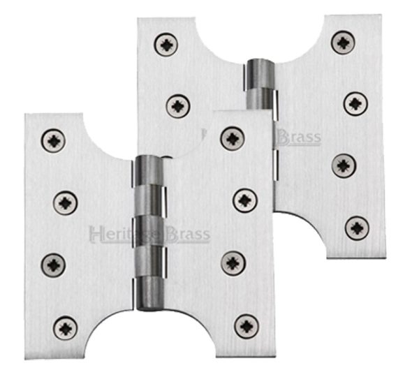 Heritage Brass 4 Inch Parliament Hinges, Satin Chrome (Sold In Pairs)