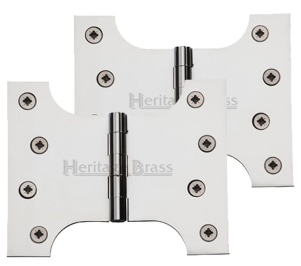 Heritage Brass 5 Inch Parliament Hinges, Polished Chrome (Sold In Pairs)