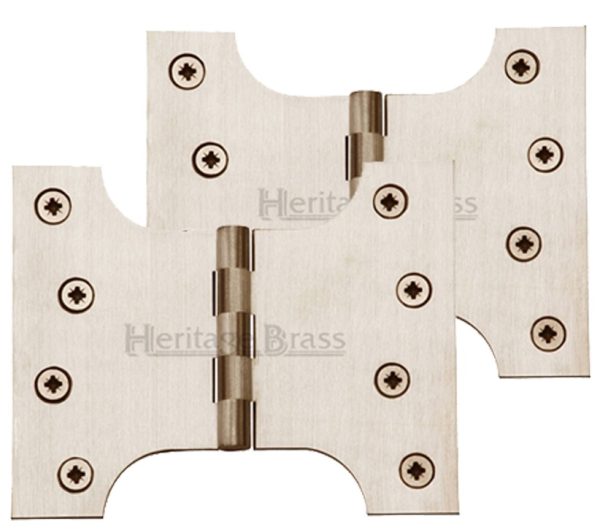 Heritage Brass 5 Inch Parliament Hinges, Satin Nickel (Sold In Pairs)