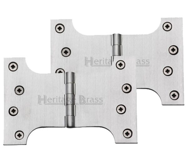 Heritage Brass 6 Inch Parliament Hinges, Satin Chrome (Sold In Pairs)