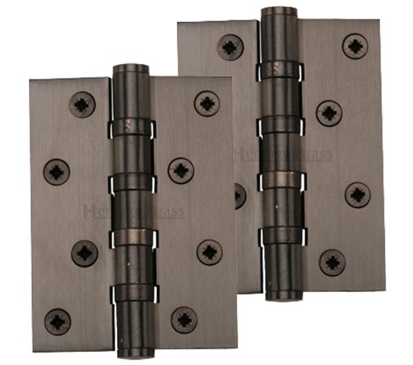 Heritage Brass 4" X 3" Ball Bearing (Steel Pin) Hinges, Matt Bronze - (Sold In Pairs)