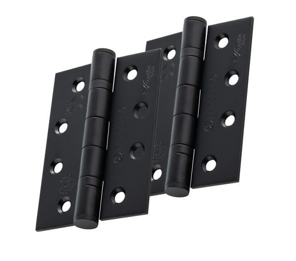 Eurospec 4 Inch Grade 13 Plain Ball Bearing Hinges, Matt Black (Sold In Pairs)