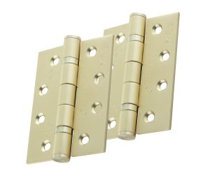 Eurospec 4 Inch Grade 13 Plain Ball Bearing Hinges, Satin Brass (Sold In Pairs)