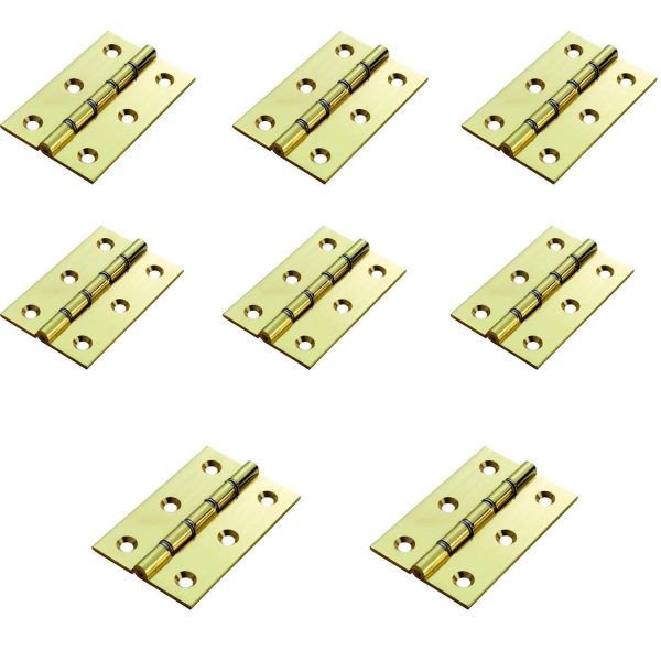 Ball Bearing Door Hinges - 75x50x2 - Electro Brass Finish