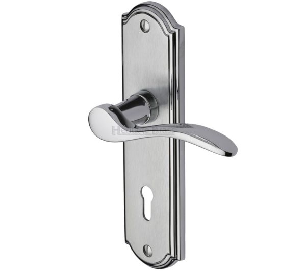 Heritage Brass Howard Apollo Finish, Polished Chrome & Satin Chrome Door Handles (Sold In Pairs)