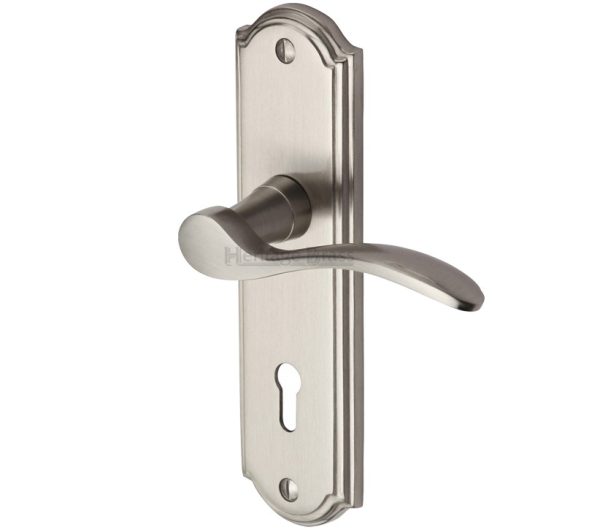 Heritage Brass Howard Satin Nickel Door Handles(Sold In Pairs)