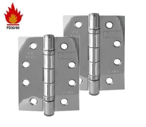 Frelan Hardware 4 Inch Ball Bearing Hinges, Polished Chrome