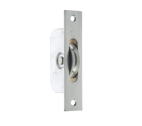 Frelan Hardware Sash Window Axle Pulley, Satin Chrome With Brass Roller