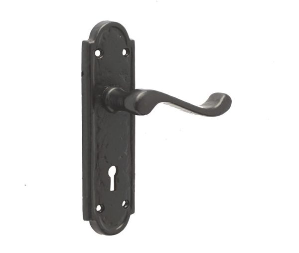 Turnberry Lever Latch Door Handle - 170x47mm - Black Antique Finish