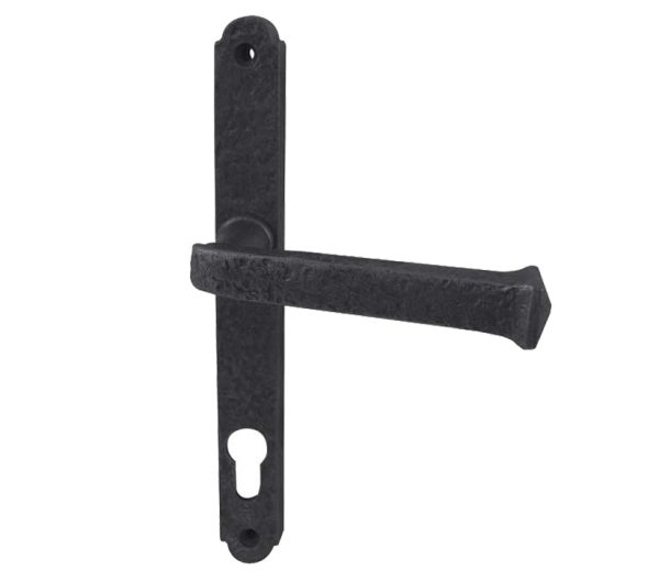 Frelan Hardware Pvcu Lever Door Handles (240Mm Backplate - 92Mm C/C Euro Lock), Black Antique