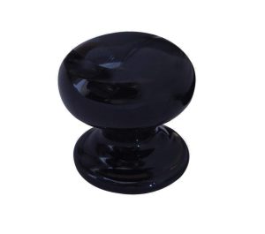 Porcelain Cupboard Door Knobs, Plain Black