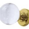 Plain Glass Mortice Door Knob Polished Brass