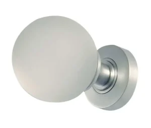 Frosted Ball Glass Mortice Door Knobs Satin Chrome